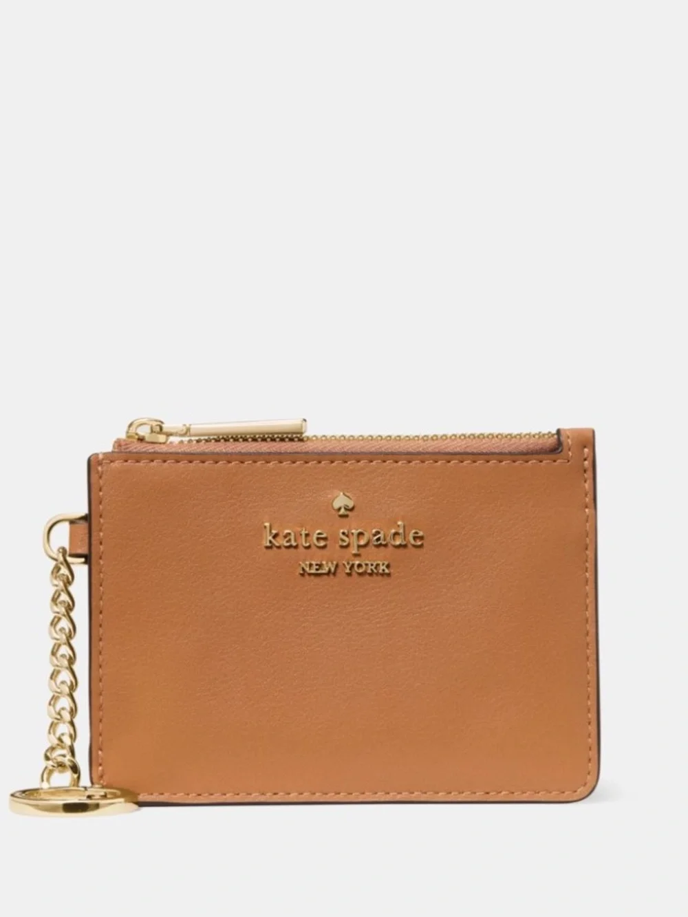 New Kate Spade Key Ring Leather Card Case /Holder Bungalow Brown KO539 $129